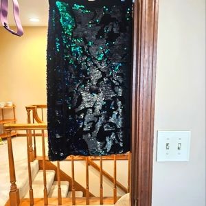 Midi Dark Green Sequined Skirt